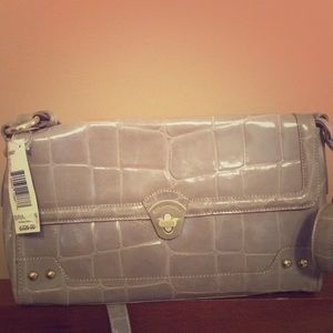 Brahmin NWT Evon Gray leather purse shoulder strap